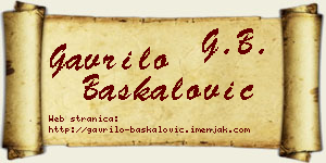 Gavrilo Baškalović vizit kartica